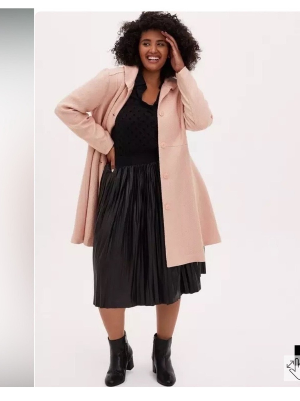 torrid Blush Pink Shawl Collar Button Front Coat